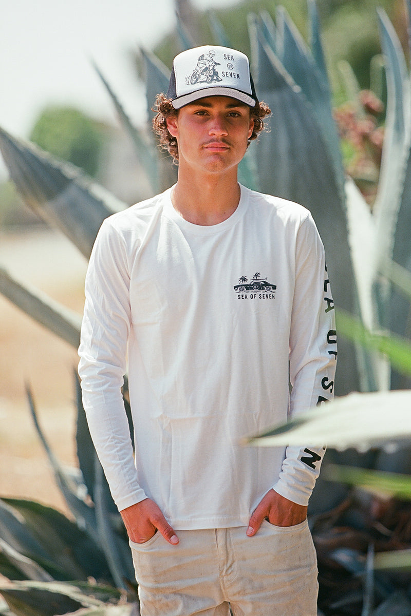Today We Ride Surf Mens Long Sleeve Tee - Chevy Camaro w Surfboard