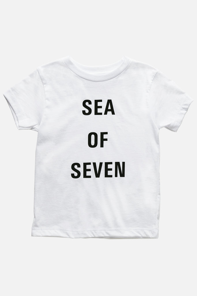 Next Hero toddler white t-shirt by Sea Of Seven from San Diego California.