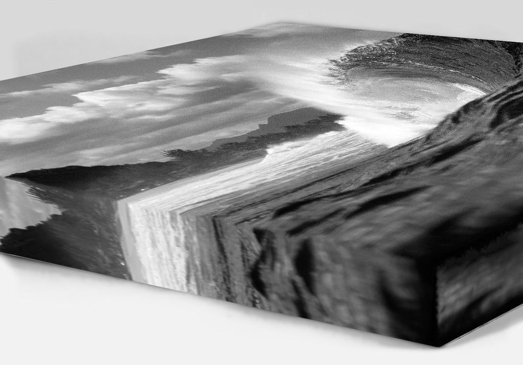 Canvas gallery wrap of Shattered Glass surfing photo of the Pipeline by surf photographer Jack English.
