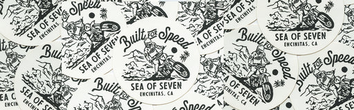 sea of seven moto and surf stickers and decals