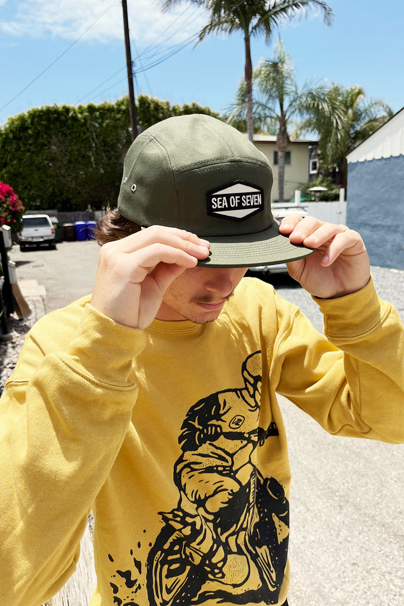 Go Army Five Panel Hat - Patch Sewn On - Green | Sea Of Seven